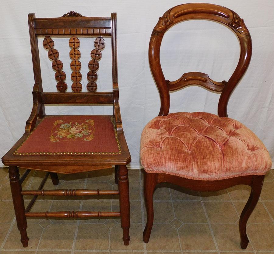 Two Victorian Walnut Side Chairs (1 of 3)