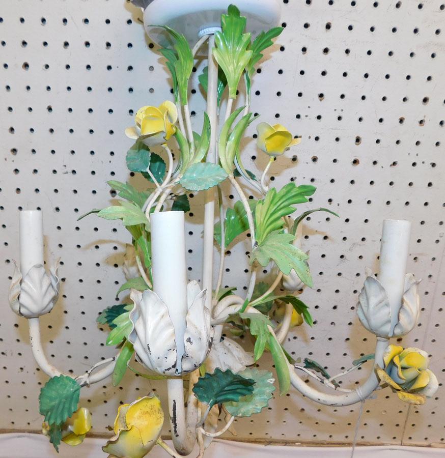 Painted Metal 5 Light Chandelier (1 of 3)