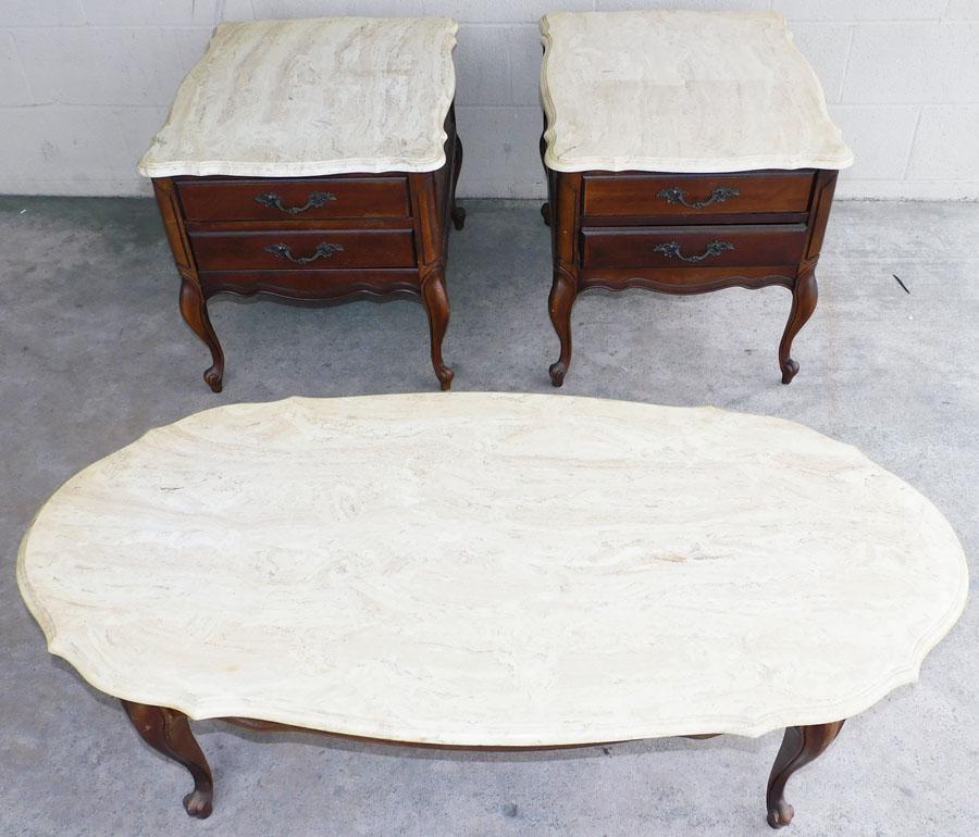 3 Pc Cherry Provincial Coffee & End Tables (1 of 6)