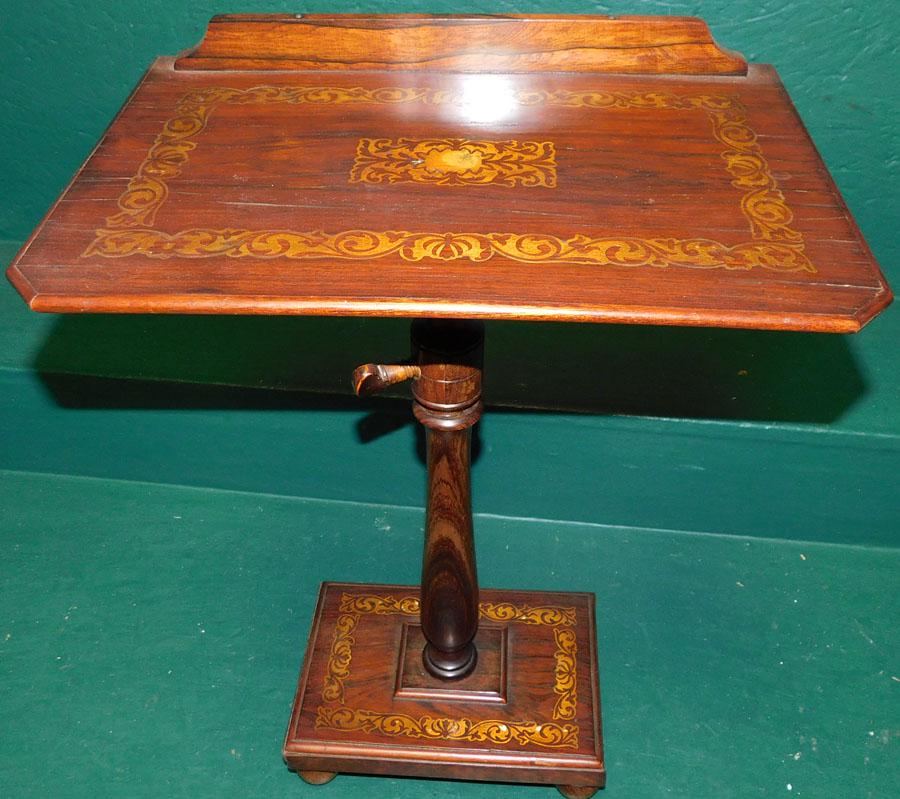 19th C Rosewood & Brass Inlay Stand (1 of 3)