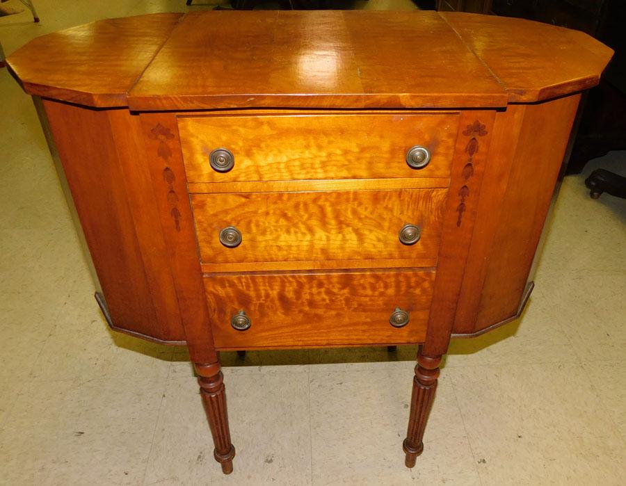 Tiger Maple Sewing Stand (1 of 6)