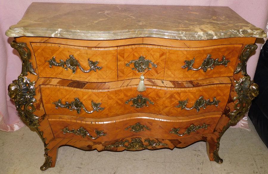French 3/2 Drawer Marble Top Commode W/ Bronze Mounts (1 of 8)