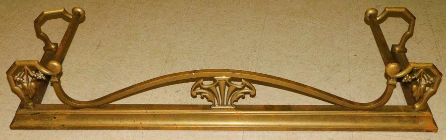 Antique Brass Fireplace Fender (1 of 4)