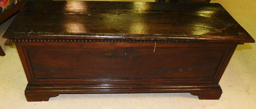 18th C Walnut Cassone: 18th C Walnut Cassone. 48 1/2" W 17" D 18" H