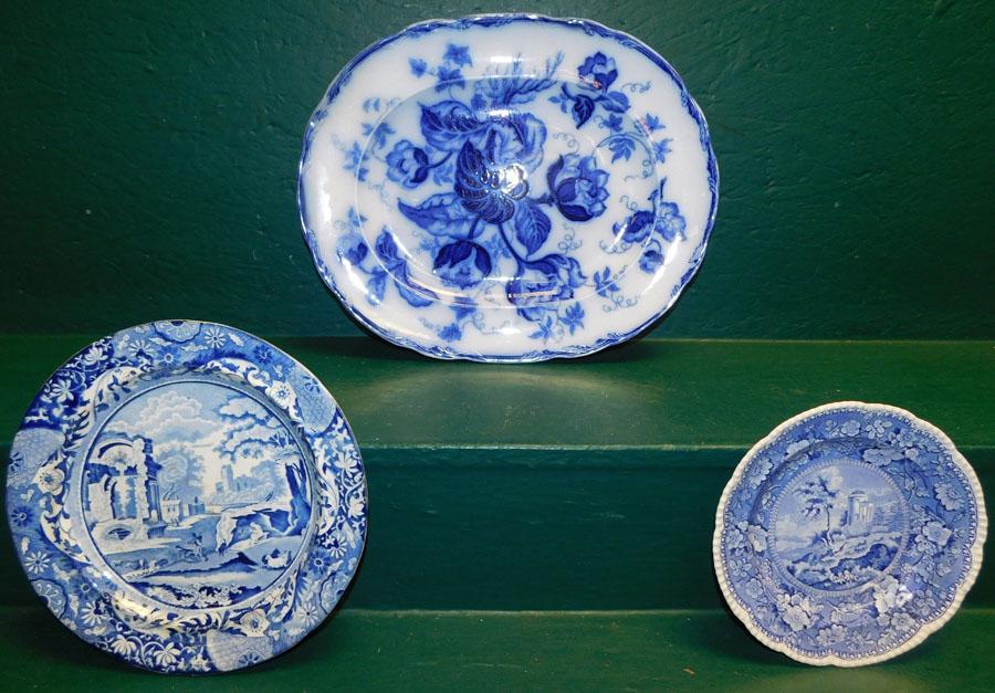 Lot Blue Transfer & Flow Blue Porcelain Items (1 of 9)