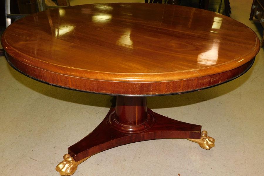 French Empire Mahogany Claw Feet Round Table (1 of 3)