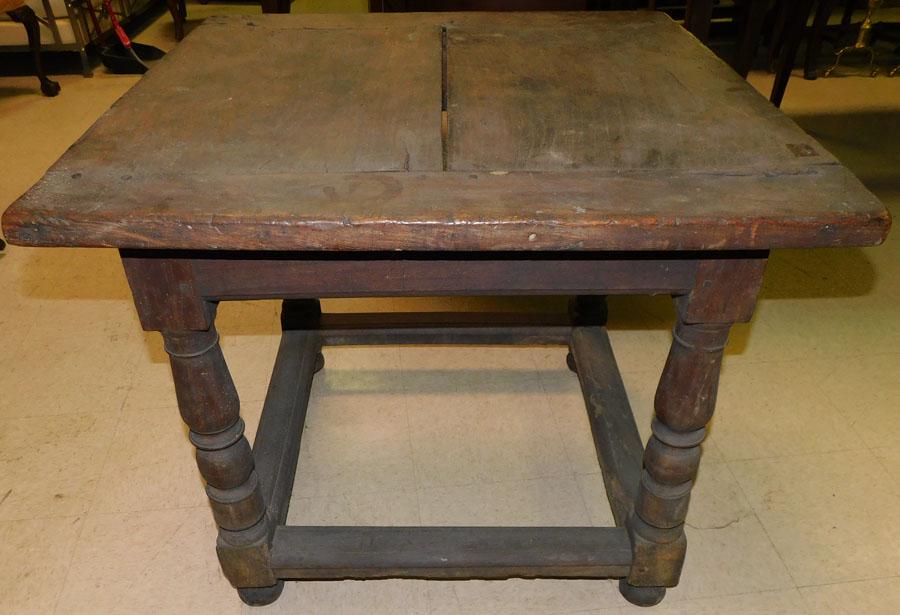 18th C Walnut Stretcher Base Pub Table (1 of 5)