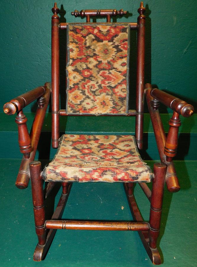 Victorian Childs Walnut Carpet Rocker (1 of 5)
