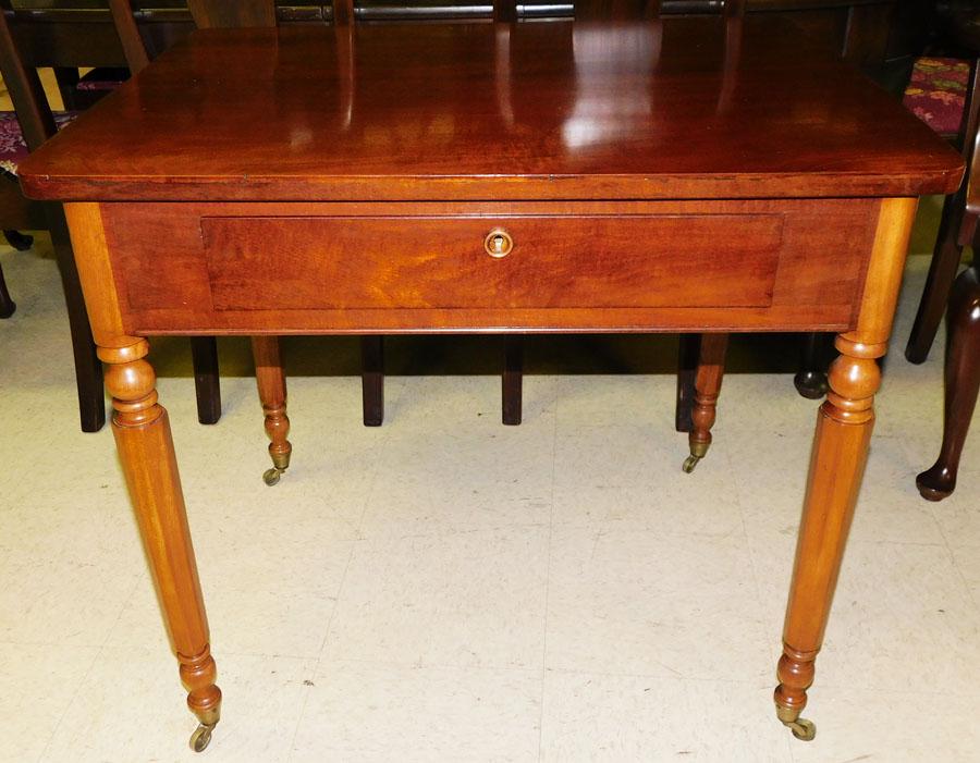 !9th C Mahogany One Drawer Work Table (1 of 7)