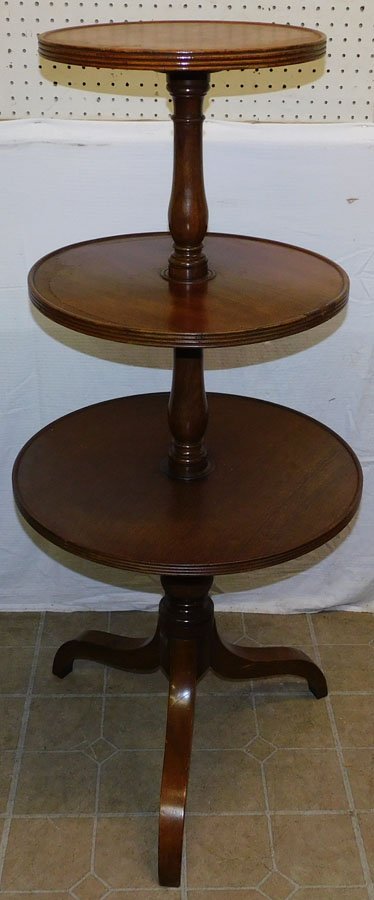 19th C Mahogany 3 Tier Dumbwaiter (1 of 3)