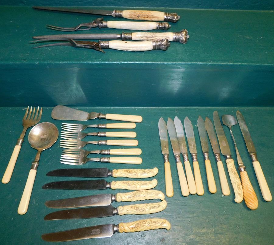 Lot Antique Cutlery - Some Bone Handled: Lot Antique Cutlery - Some Bone Handled.