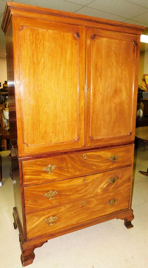 19th C Mahogany Linen Press (1 of 7)
