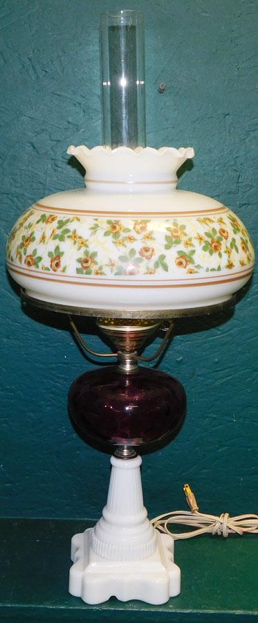 Ruby Red Oil Lamp (Electrified) (1 of 4)