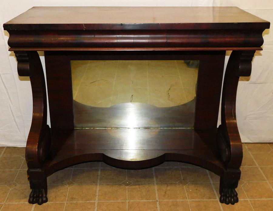 Mahogany Empire Petticoat Table W/ Claw Feet (1 of 7)