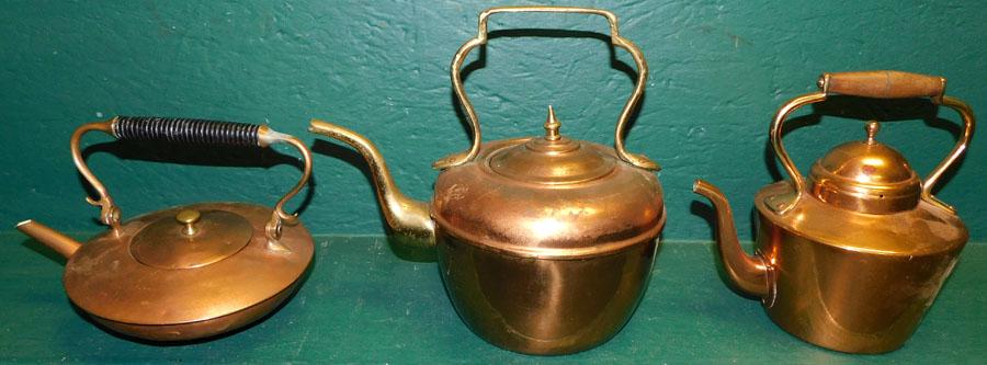 Three Antique Copper Kettles (1 of 6)