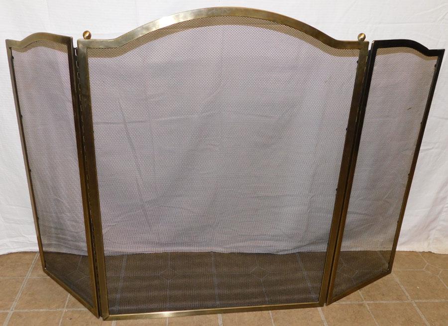 Wire Mesh & Brass Fireplace Screen (1 of 4)