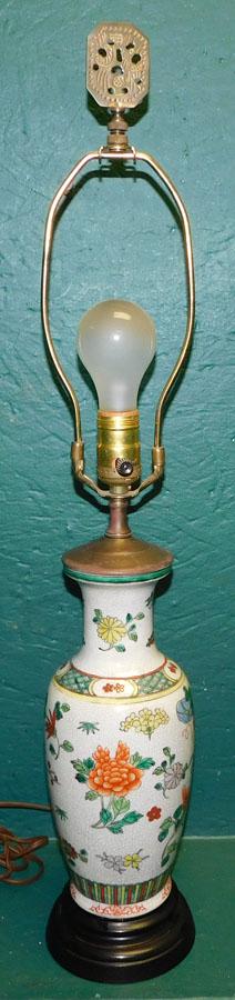 Oriental Crackle Ware Vase Made Into Lamp (1 of 4)