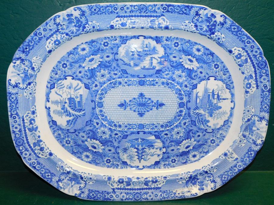 Spode Blue Transferware  Platter (1 of 5)