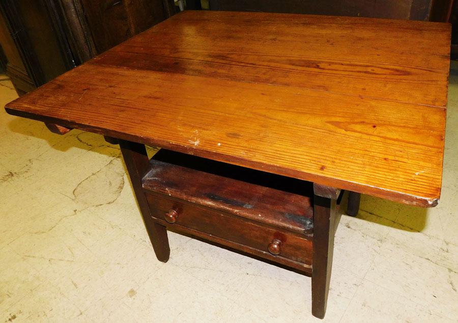 Antique Heart Pine Hutch Table W/ Drawer (1 of 4)
