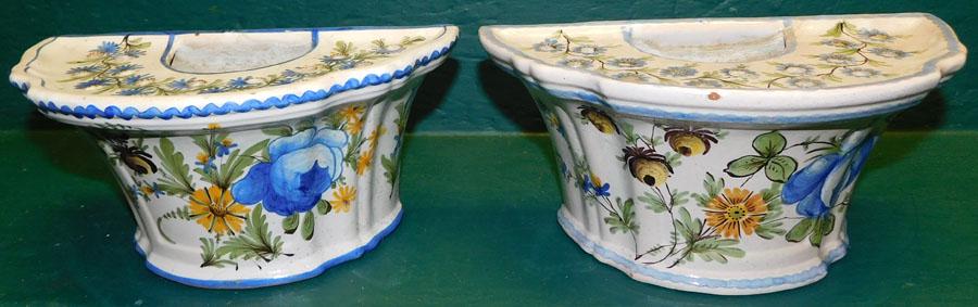 Pair Polychrome Flower Vases (1 of 6)