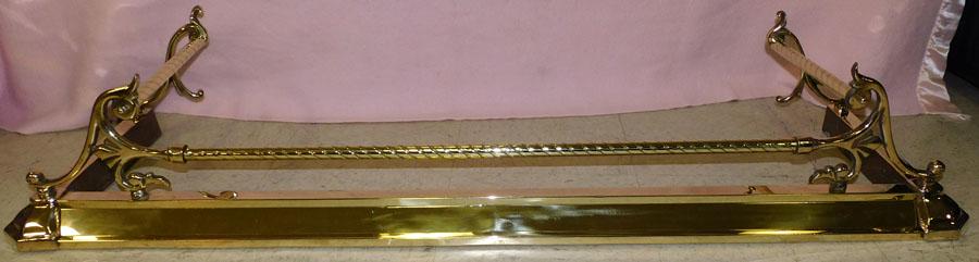 Polished Brass Fireplace Fender: Polished Brass Fireplace Fender. 54" W 15" D 10" H