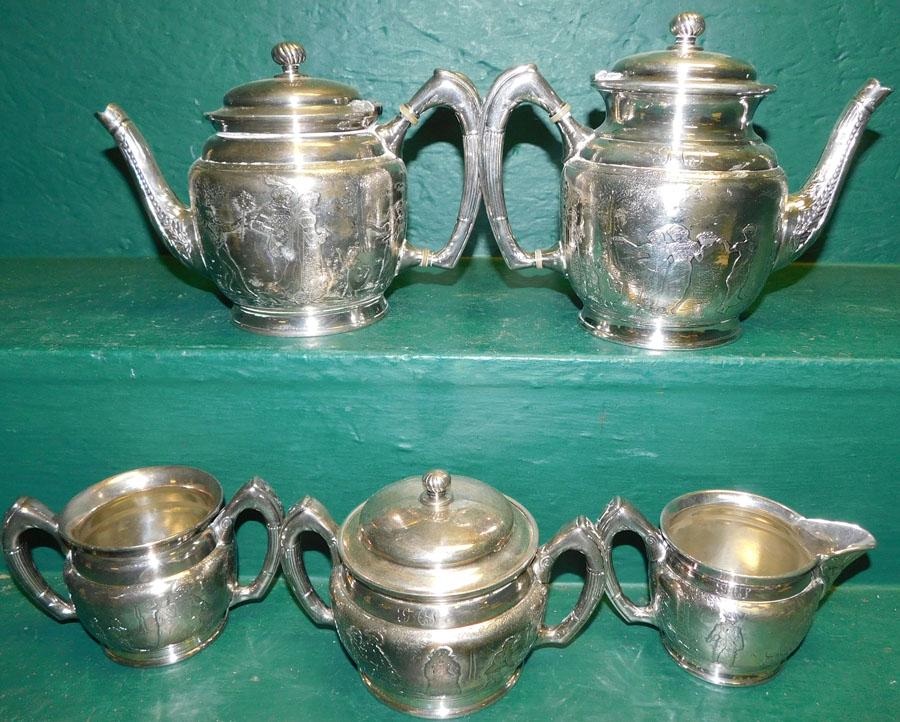 5 Pc Silver Plate Tea Set (1 of 5)