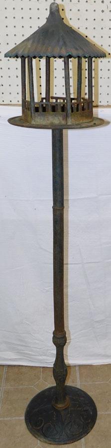 Cast Aluminum & Cast Iron Pagoda Shaped Candle Holder (1 of 3)