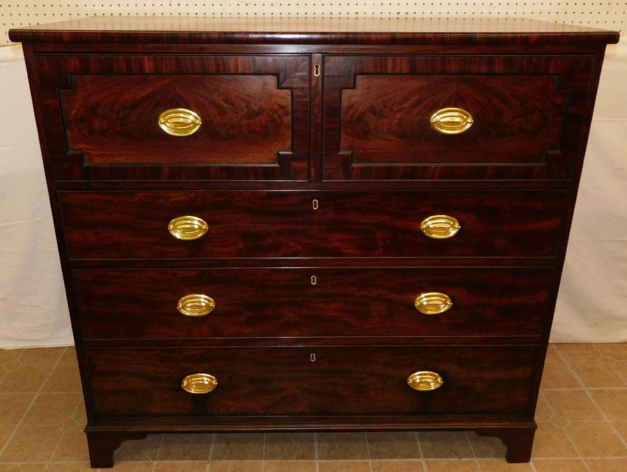 19th C Mahogany Butlers Desk W/ Tiger Satinwood Interior (1 of 9)