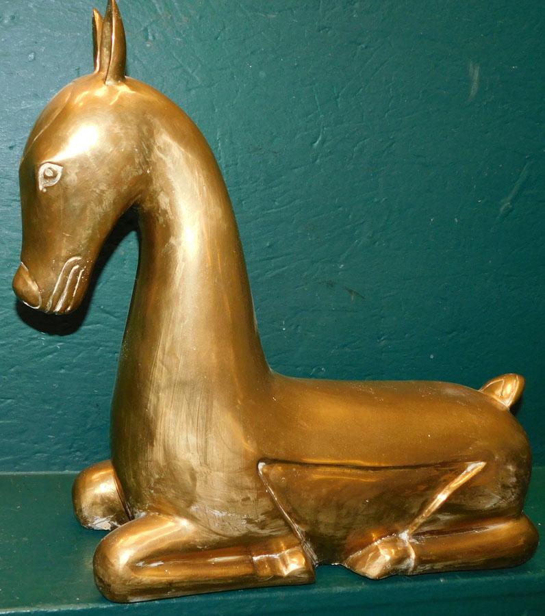 Heavy Cast Brass Horse (1 of 3)