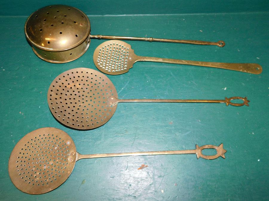 4 Pc Antique Brass Utensils (1 of 2)