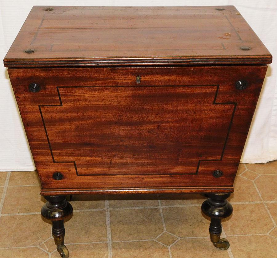 19th C Mahogany Cellarette W/ Tole Liner (1 of 6)
