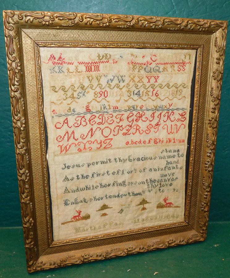 Framed Needlepoint Sampler Dated 1848 (1 of 4)