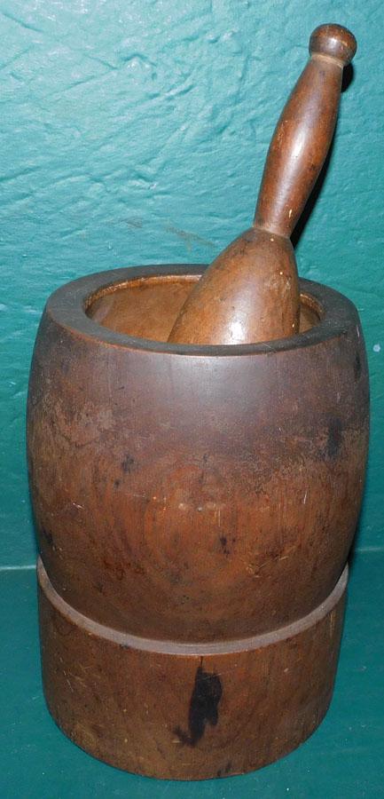 Antique Mortar & Pestle: Antique Mortar & Pestle. 8" H