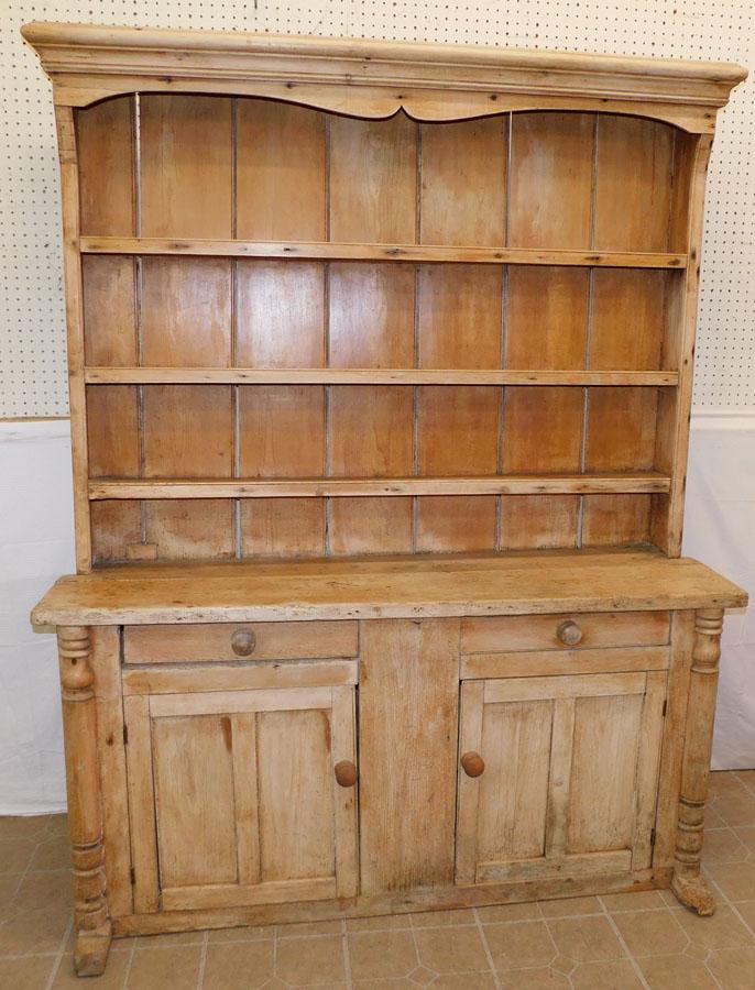 18th C Scrubbed Pine Pewter Cabinet (1 of 7)