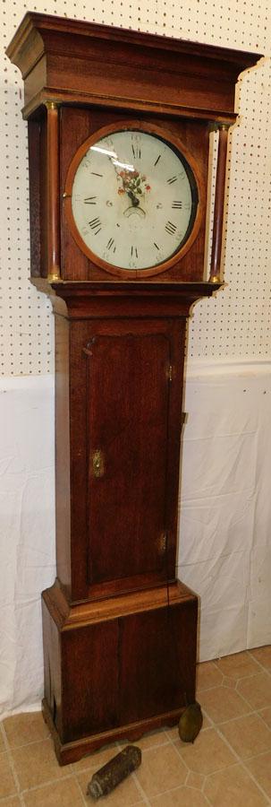 19th C Painted Dial 30 Hr. Grandfather Clock (1 of 4)