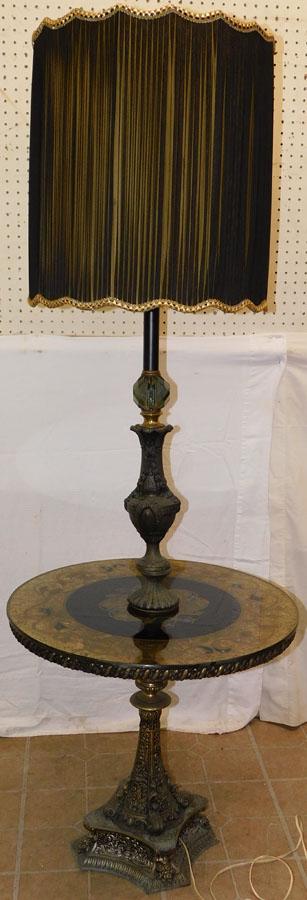 Metal & Eglomise Top Floor Lamp (1 of 5)