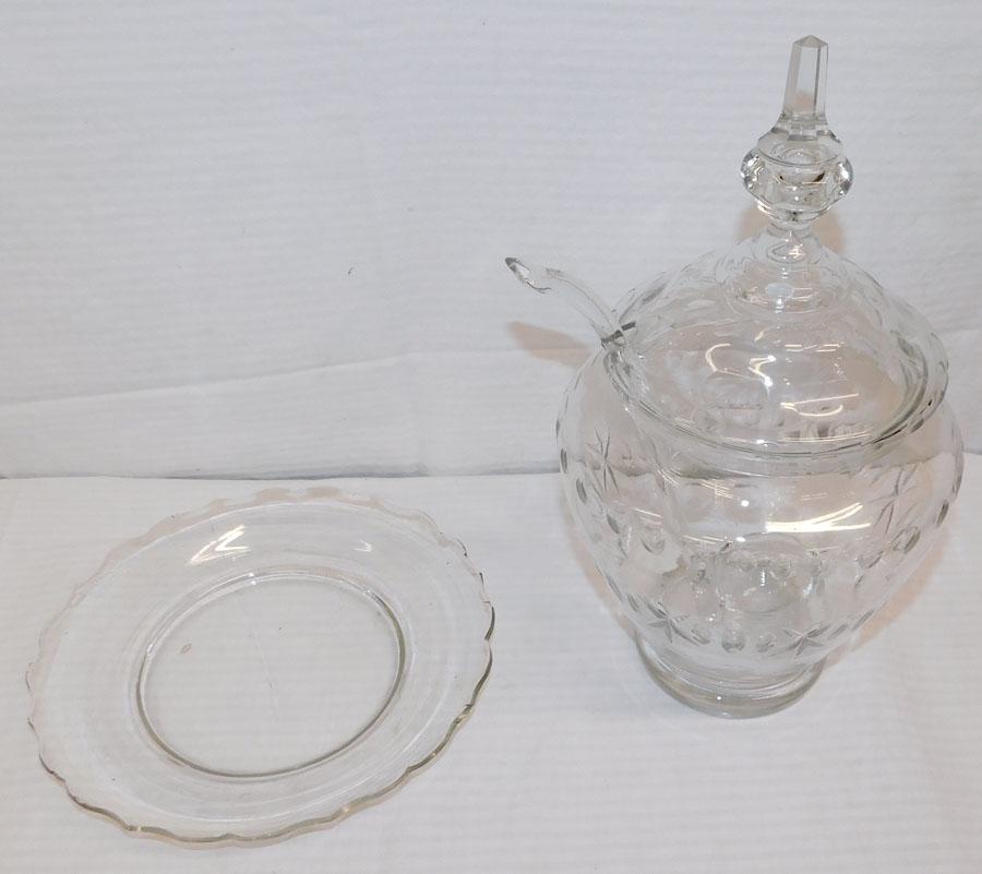 Antique Cut Glass Tureen: Antique Cut Glass Tureen. 11 1/2" H