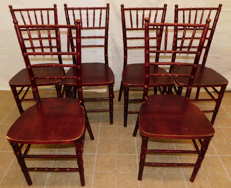 Set 6 Faux Bamboo Side Chairs (1 of 4)