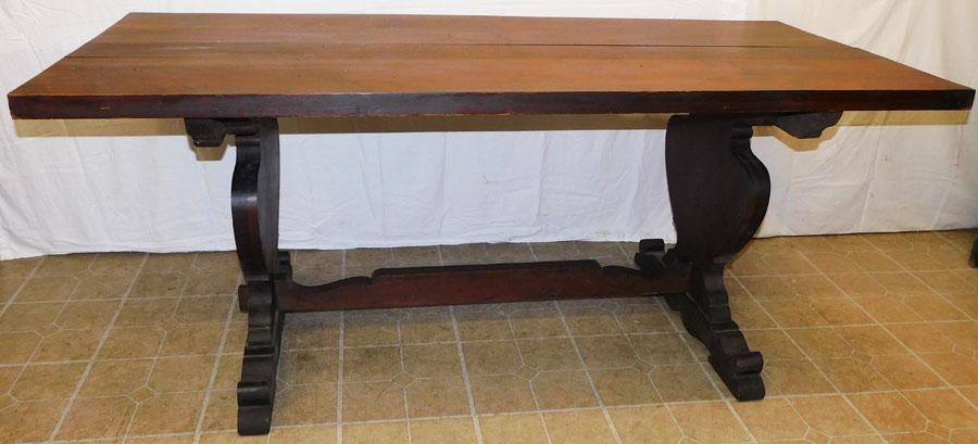 Walnut Stretcher Base Dining Table (1 of 7)