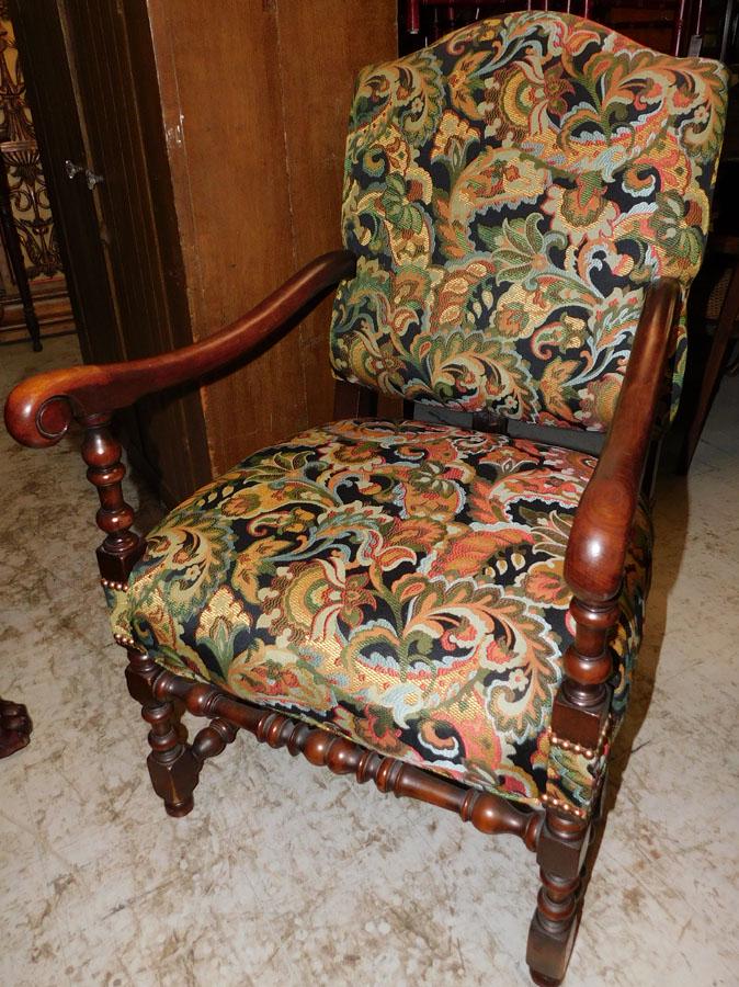 Jacobean Style Walnut Arm Chair (1 of 3)