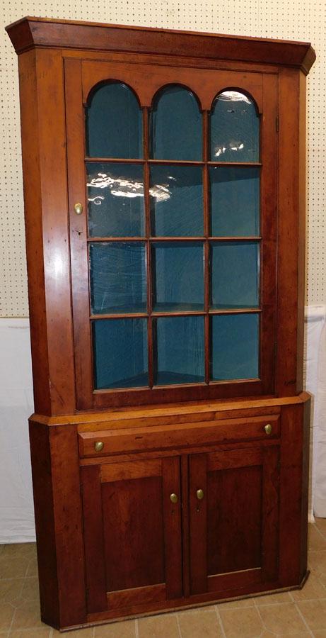 19th C Cherry 2 Part Corner Cabinet (1 of 4)