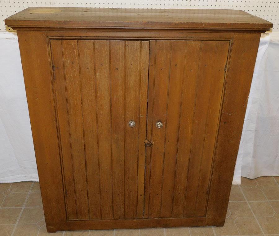 19th C Grain Painted 2 Door Wall Cabinet (1 of 6)