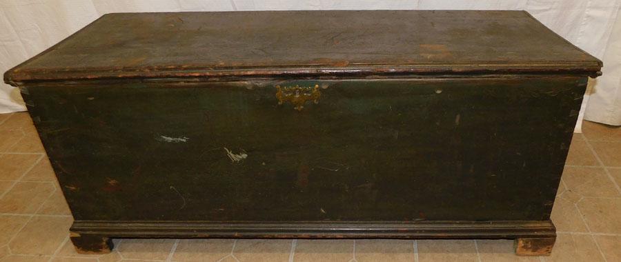 19th C Painted Dovetailed Blanket Chest (1 of 5)