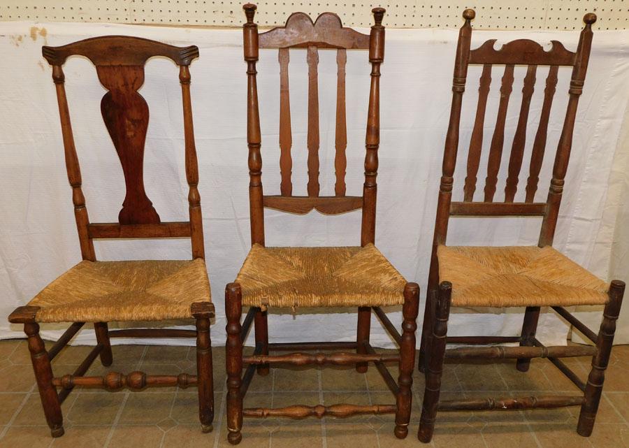 Lot 3 Antique Barrister Back Chairs (1 of 7)
