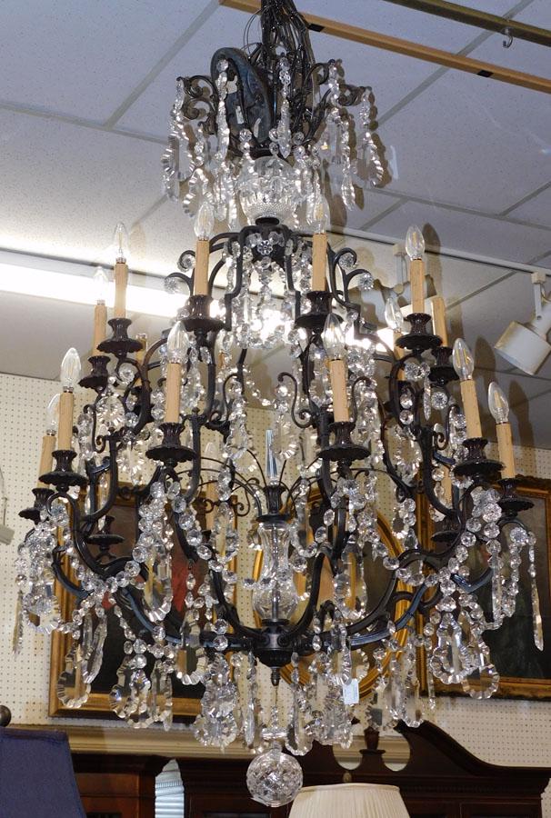 Bronze & Crystal 20 Light Chandelier (1 of 4)