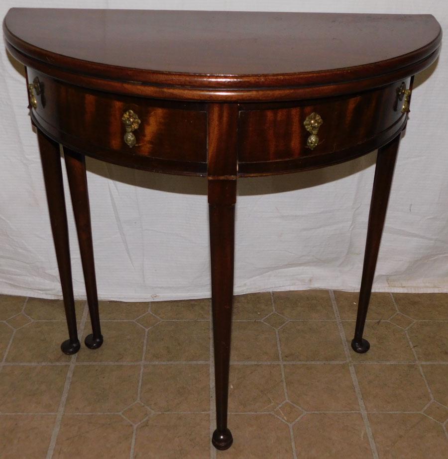 Mahogany Demilune Fold Over Top Game Table (1 of 5)
