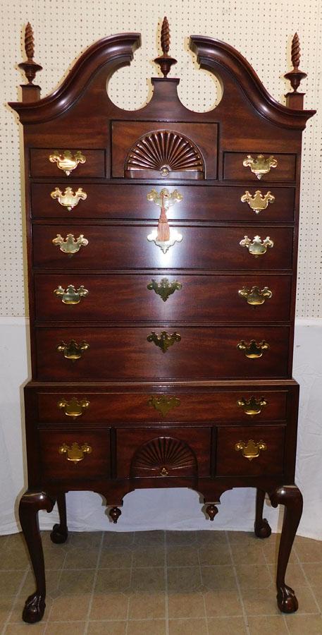 Henkel Harris Mahogany Chippendale Highboy (1 of 7)
