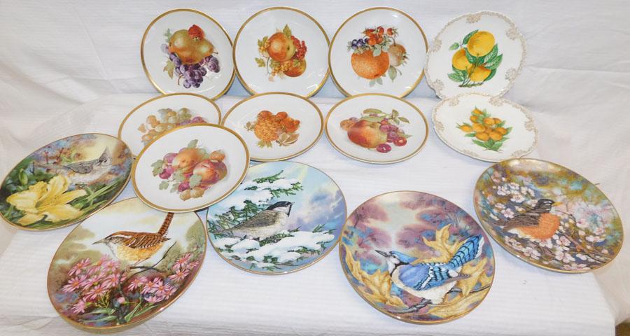 Paint Decorated Bavarian Fruit Plates & A Royal Windsor Plate: Paint Decorated Bavarian Fruit Plates & A Royal Windsor Plate. 8 1/2" Dia