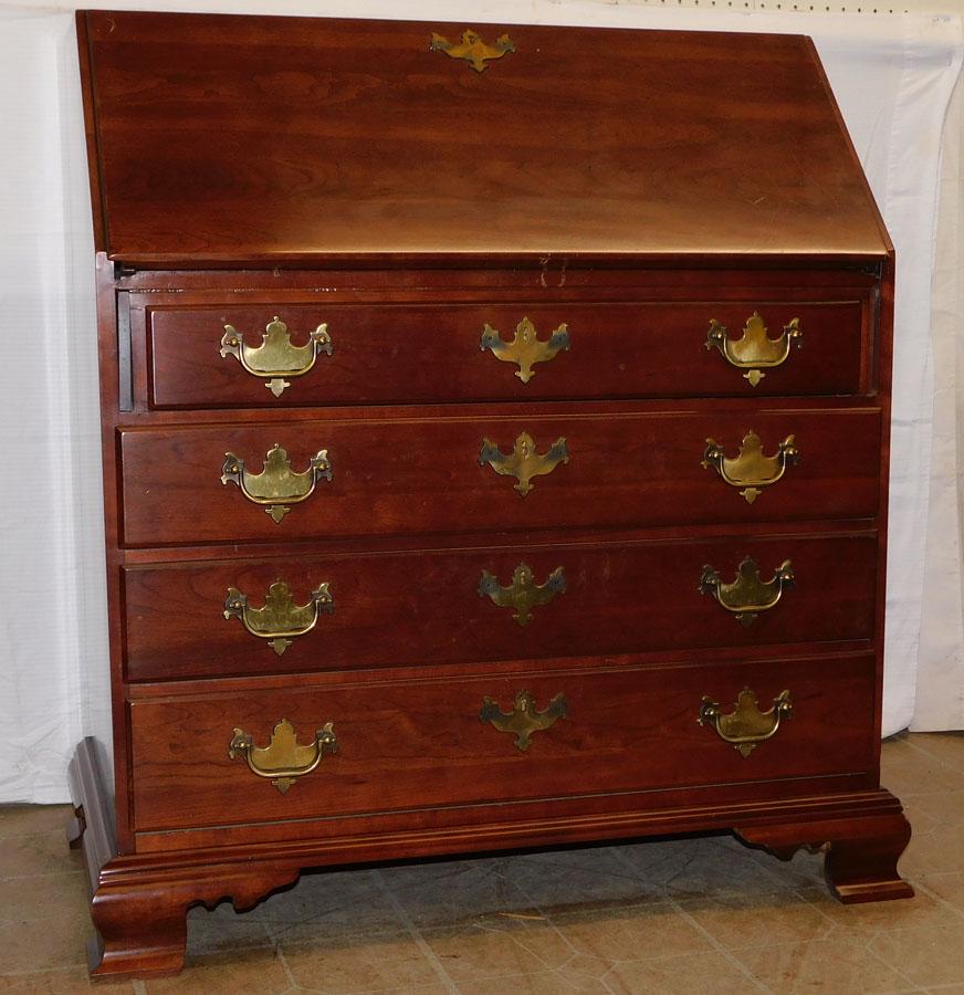 Cherry Slant Front Desk By Monitor Furn. Co. NY: Cherry Slant Front Desk By Monitor Furn. Co. NY. 36 1/2" W 20" D 39 1/2" H