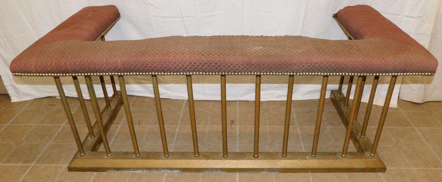 Brass Fire Fender Bench W/ Upholstered Top (1 of 5)